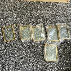 Glass mini gold picture frames